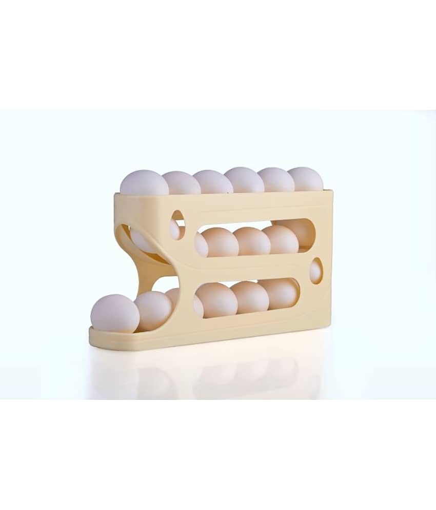 Rolling Egg & lemon Dispenser For 18-24 Eggs, Space-Saving And Durable Storage, Solution With Gravity three Layer Plastic Egg Holder Rack