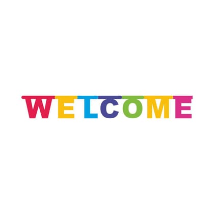 "WELCOME" Multicolor Letter Banner - 6FT - 1PC