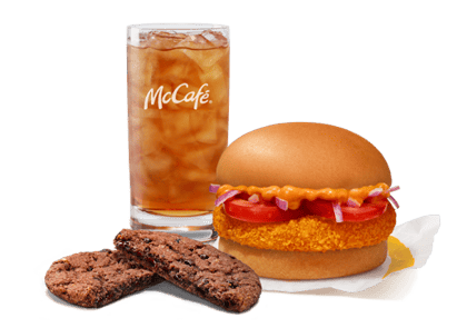 Choco Crunch Cookie + McAloo Tikki Burger + Lemon Ice Tea