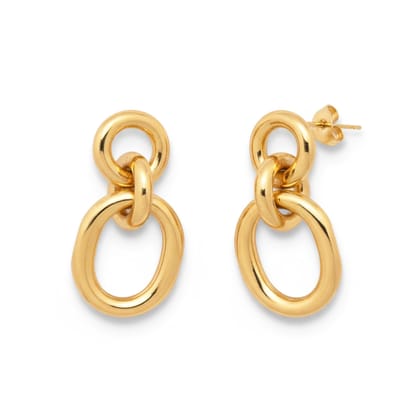 KAYYA21 Gold Plated Textured Hoop Earrings for Women | Lightweight Daily Wear Fashion Jewellery