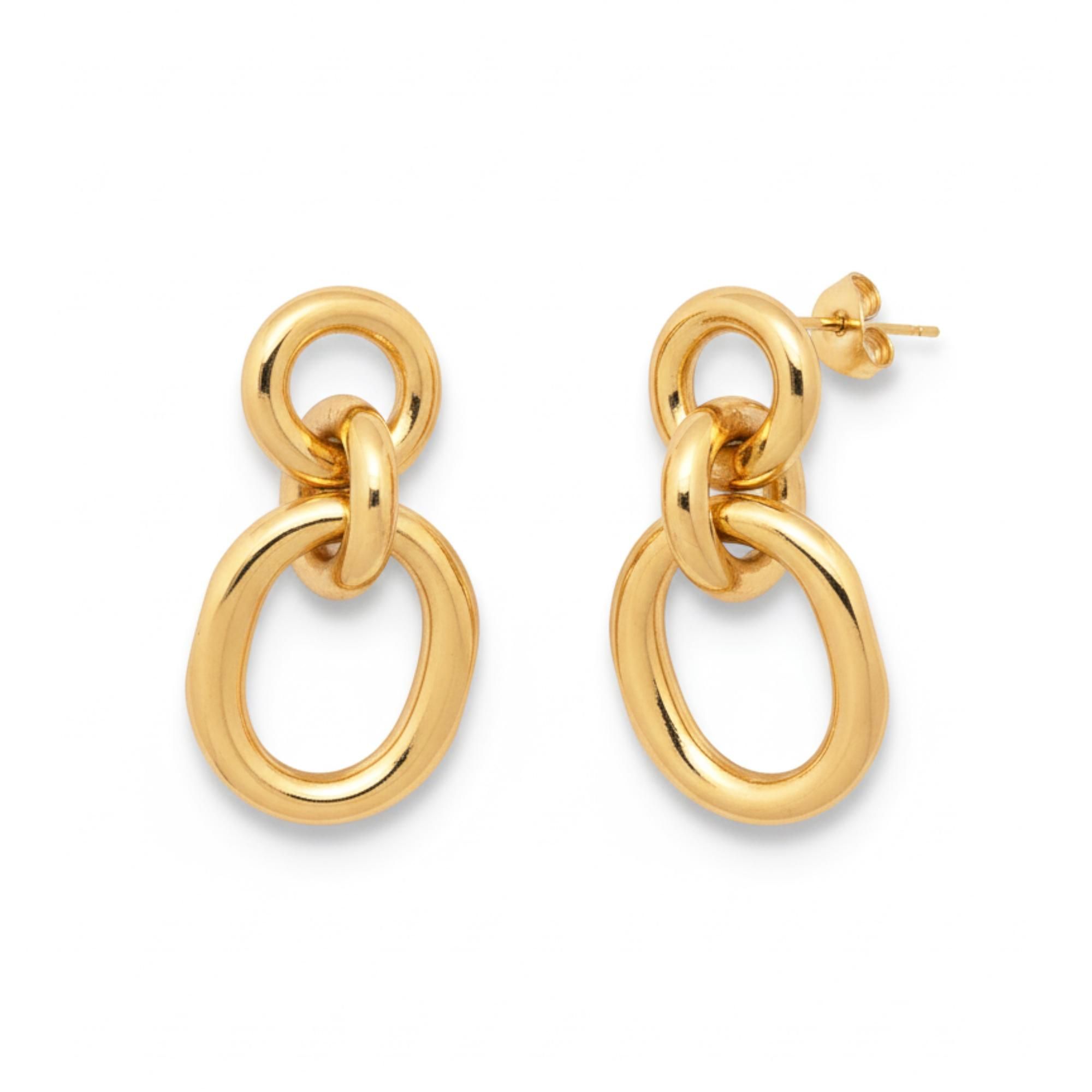 KAYYA21 Gold Plated Textured Hoop Earrings for Women | Lightweight Daily Wear Fashion Jewellery