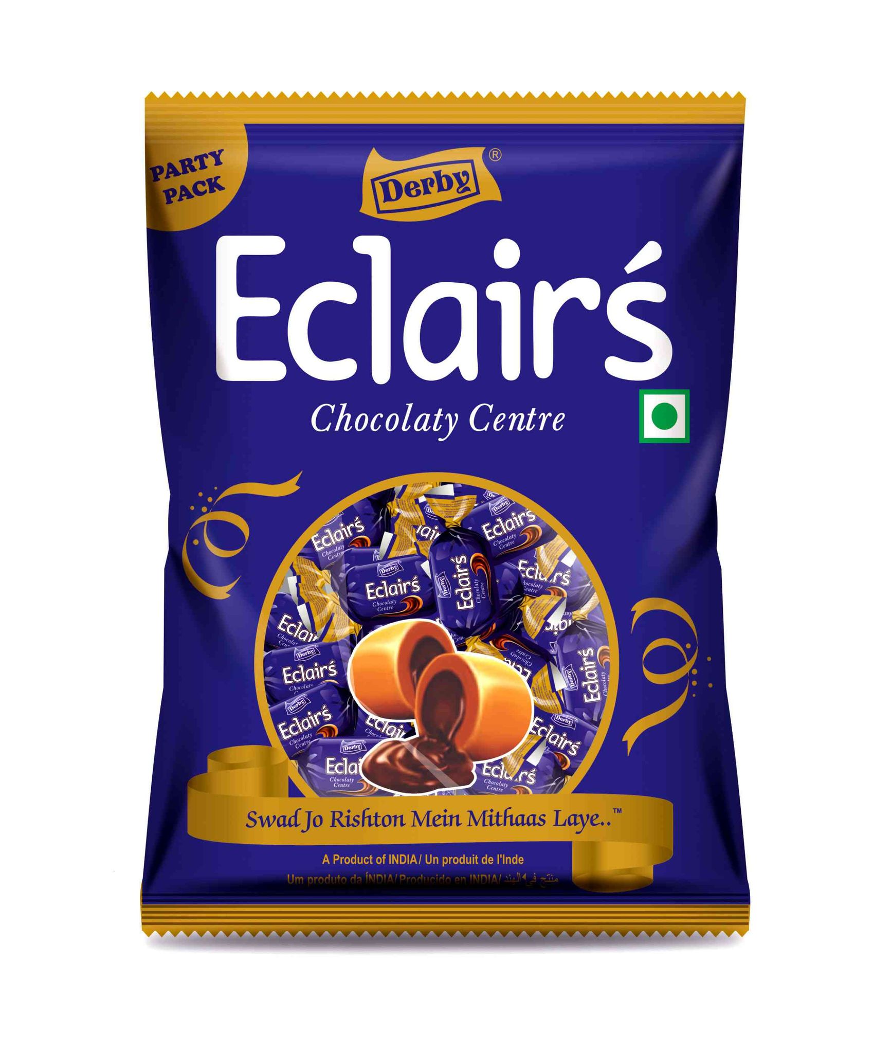Derby Caramel Eclair Poly 100Pcs - Pack of 12