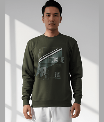 Dollar Cotton Blend Round Neck Men's Sweatshirt - Green ( Pack of 1 )