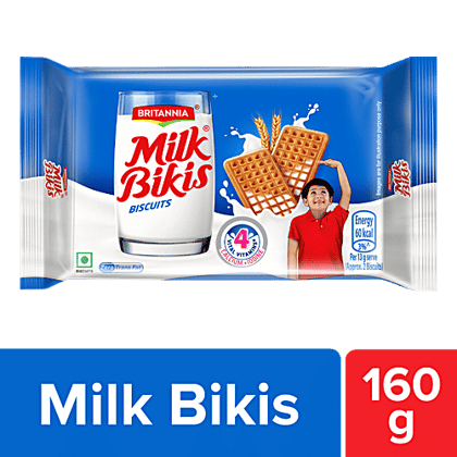 Britannia Milk Bikis Biscuit - Crunchy, Zero Trans Fat, Ready To Eat, 160 g Britannia Milk Bikis Biscuit - Crunchy, Zero Trans Fat, Ready To Eat, 160 g