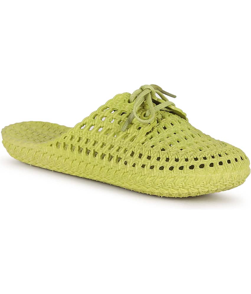 Aadi Lime Green Women's Toe Covered Flip Flop