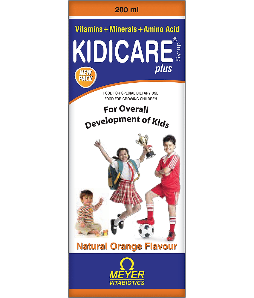 Kidicare For Growing children 200 ml Vitamins Syrup Pack of 3