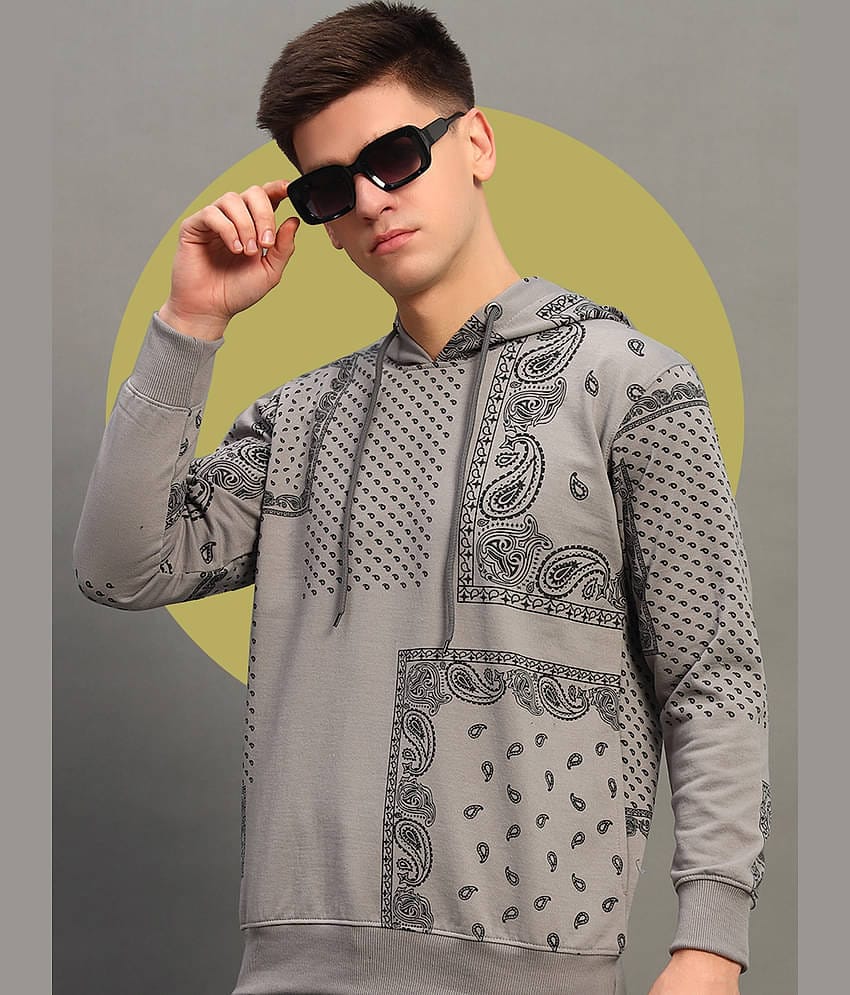 THE CASUALS Cotton Blend Hooded Men's Sweatshirt - Grey ( Pack of 1 )