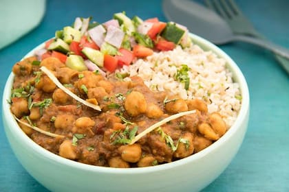 Chole Masala Brown Rice Bowl