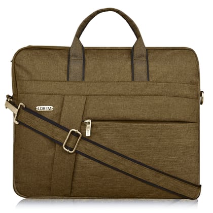 LOREM Khaki Color Linen 10L Laptop Messenger Bag For Men & Women BG21