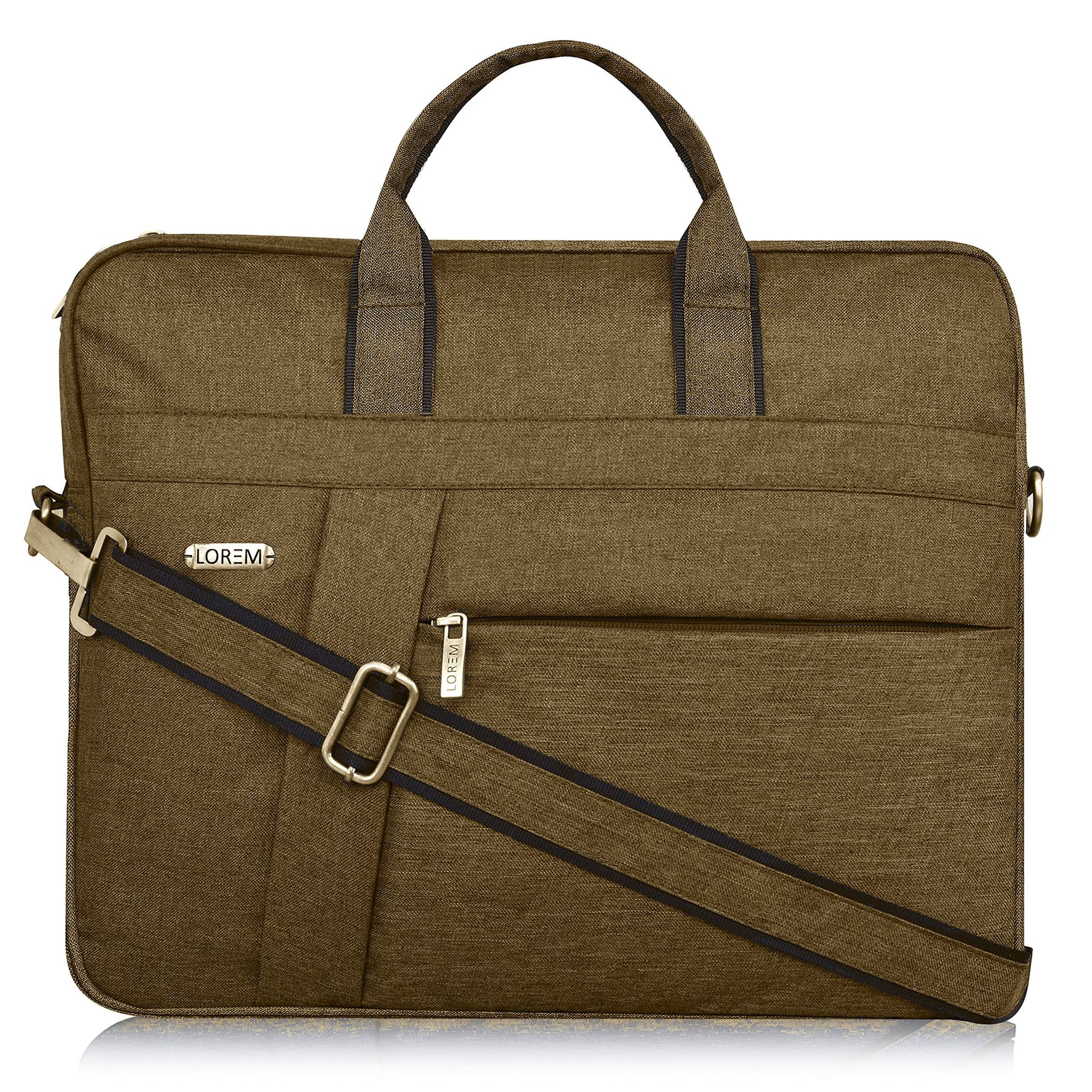 LOREM Khaki Color Linen 10L Laptop Messenger Bag For Men & Women BG21