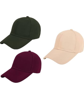 Zacharias - Multi Color Cotton Blend Men's Cap ( Pack of 3 )