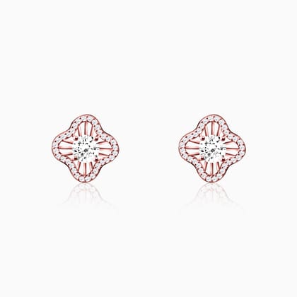 Rose Gold Flower Blossom Earrings
