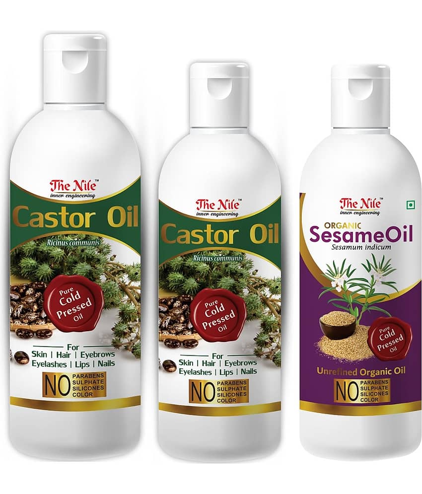 The Nile Castor Oil 200 ML + 100 Ml (300 ML) + Sesame Oil 100 Ml 350 mL