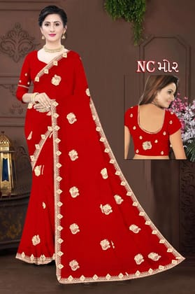 NC MOR Woven Design Sarees