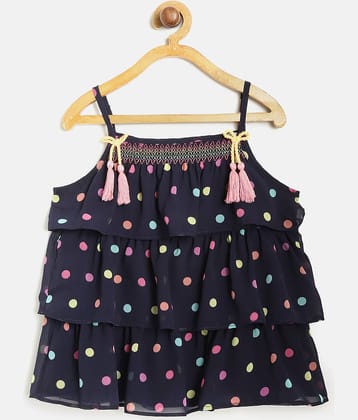 Nauti Nati Pack of 1 Girls Polyester Top ( Navy )