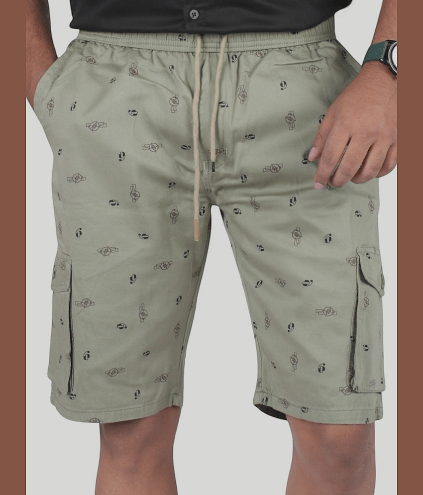 plounge Sea Green Cotton Blend Men's Shorts ( Pack of 1 )