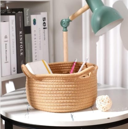 Generic Cotton Pack Of_1 Cat Basket 8x4 Inch Storage Basket For Clothes (Beige)-PID66393 Generic Cotton Pack Of_1 Cat Basket 8x4 Inch Storage Basket For Clothes (Beige)-PID66393