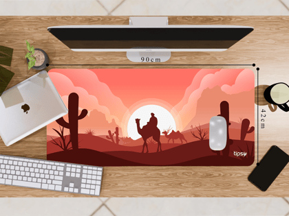 "DESERT ANIMATION VIEW" Gaming Mousepad- Elevate Your Gaming Experience-Extra Large (42CM X 90CM)