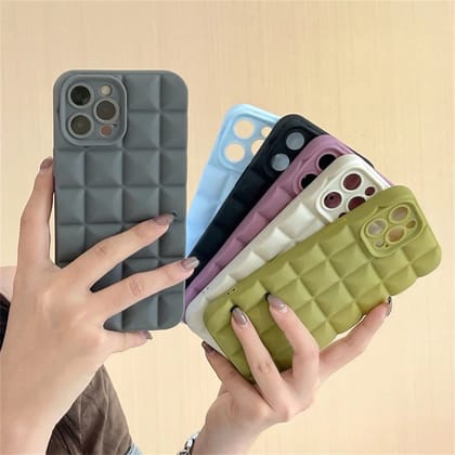 Simple Waffle Candy Rubber Silicone Soft Case-iPhone 7 / iPhone 8 / iPhone SE 2020 / Purple