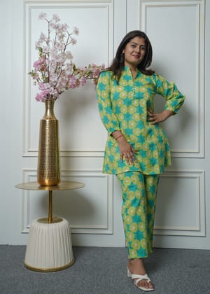 Pure cotton printed coord set-S