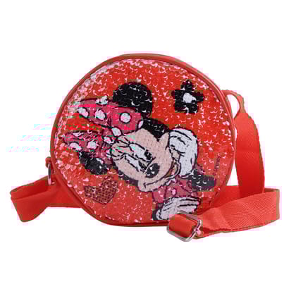 Li'l Diva Disney Minnie Mouse Multipurpose Sequin Sling Bag In Red Color For Girls 3 years and Above