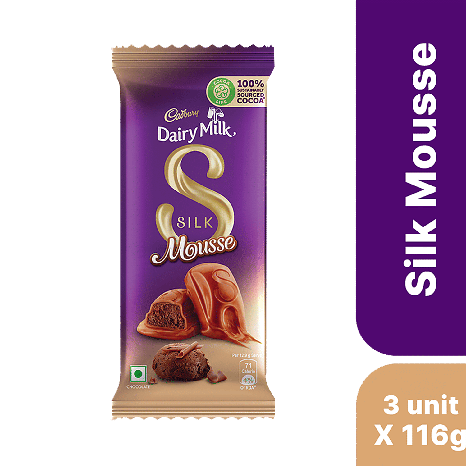 Cadbury Dairy Milk Silk Dairy Milk Silk Mousse - Chocolate Bar, 3x116 g Multipack