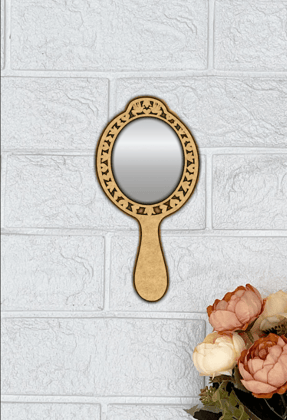 Dbeautify's DIY MDF Handheld Mirror with Engraved Frame