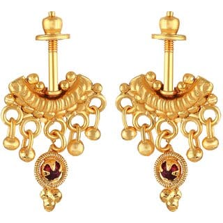 Vivastri Premium 1 Gram Gold Plated Alloy Bugadi Earrings for Women  Girls - VIVA1044BUGADI