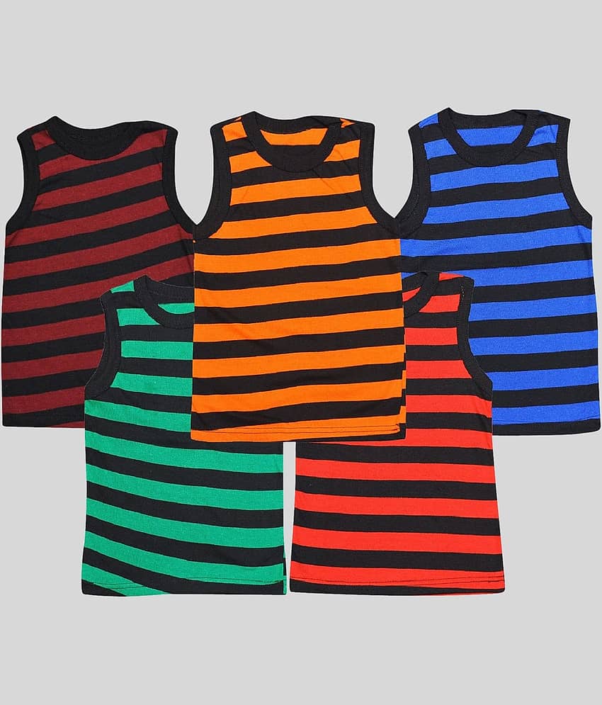 Boys Vest Pure Cotton  (Multicolor, Pack of 5)