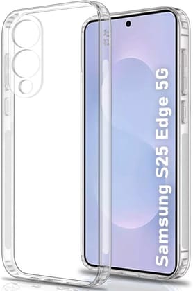 PLUGTECH TPU Ultra Hybrid Clear Camera Protection Back Cover Case for Samsung Galaxy S25 Edge-Transparent