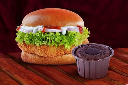 Classic Veggie Burger (Railway Cutlet) + Choco Lava