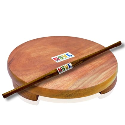 NSVL Neem Polpat Chakla Roti Chapati Maker 25 cm with Sagwan Roti Belan Rolling Pin 42 cm (Neem Polpat with Sagwan Gujrati Belan)