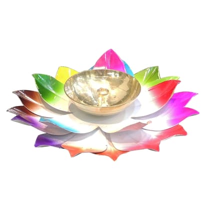 Brass Decorative Colourful Deepak (ZMAS567 D)