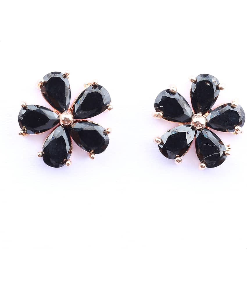 Jewels Corner - Black Stud Earrings ( Pack of 1 )