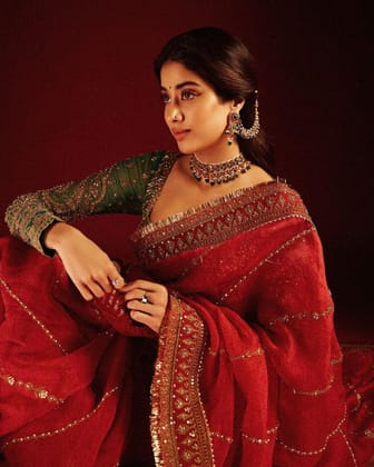 Eyes Catching Organza Silk Red Color Saree