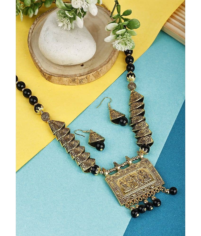 Sunhari Jewels Black Alloy Necklace Set ( Pack of 1 )