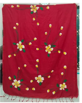 Khadi Hand Print-Red