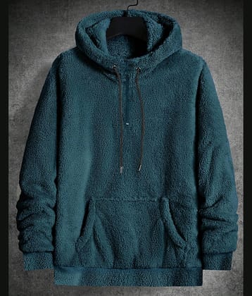 Eyebogler Polyester Blend Hooded Men's Full Sleeves Pullover - Teal ( Pack of 1 )