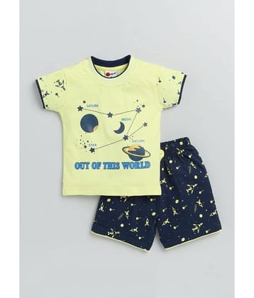 Mars Infiniti Pack of 1 Boys Cotton T-Shirt & Shorts Set ( Blue )