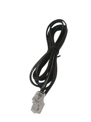 Landline Cable RJ11 Plug to Plug Telephone Modem Line Cable (Black, 2 Meter) - Pack of 4