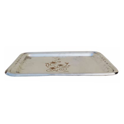 Fancy Stainless Steel Tray 12 Inch Serving Tray (SMAS082 C)