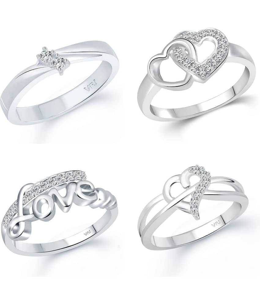 Vighnaharta Sizzling Fancy Rings Rhodium Plated For women and Girls VFJ1035-1050-1568-1588FRR10