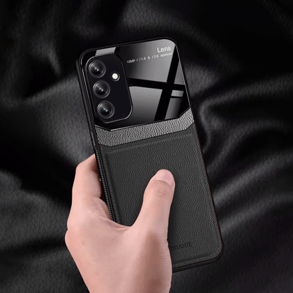 Galaxy A54 Leather Fiberglass Case-Black