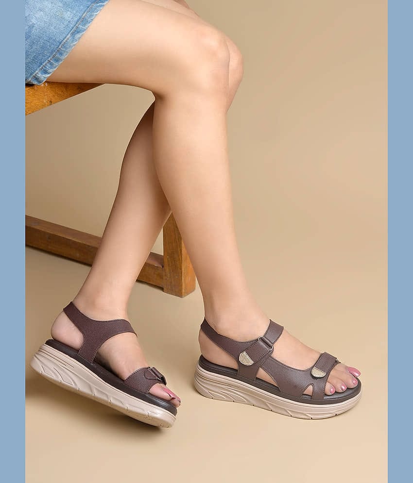 Shoetopia Brown Women's Sandal Heels