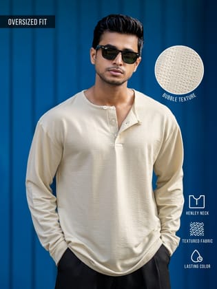 Bubble Beige Full Sleeve Tshirt-S