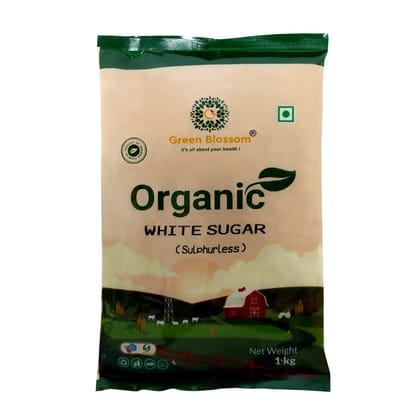 Organic White Sugar (Sulpherless) - 1 Kg I Green Blossom (Weight - 1kg) by green blossom agritech ventures private limited