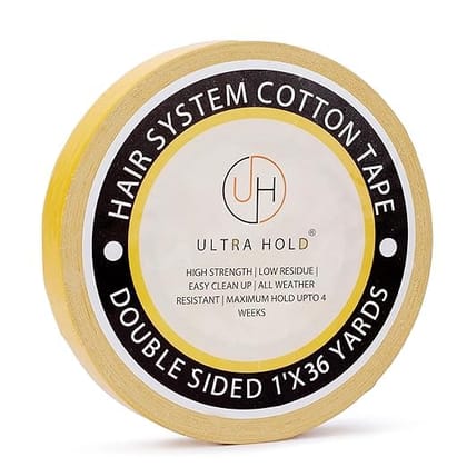 Ultra Hold Waterproof Wig Tape 1'X36 Yard – Yellow Double-Sided Hair Patch Tape for Men & Women | Invisible & Long Lasting | 4-5 Day Strong Hold Cotton Tape for Toupee, Wig & Patch Application Ultra Hold Waterproof Wig Tape 1'X36 Yard – Yellow Double-Sid