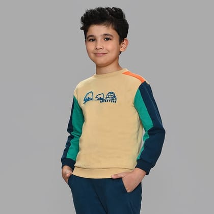 Adventure Tuft Embroidered Sweatshirt-2-3 Y / Beige