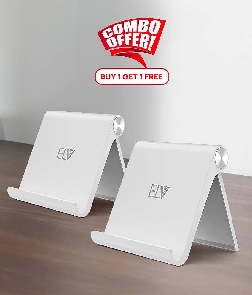 Elv Foldable Mobile Stand for Smartphones and Tablets ( White )