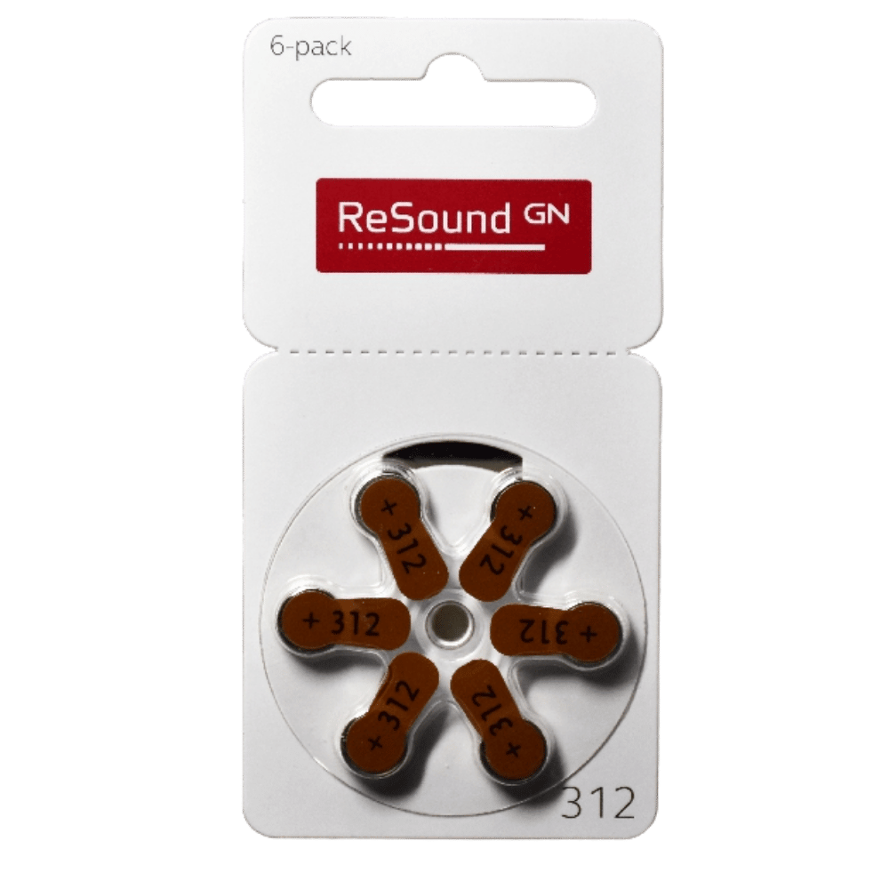 GN ReSound Size 312 Hearing Aid Batteries (6 Batteries pack)